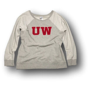 Crew neck sweatshirt with stitching and embroidered detail